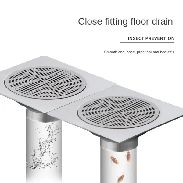 Drain Cover Bathroom Tool 304 Stainless Bathroom Accessories Sink Strainer Drains Cover Floor Drain Pad Hair Filter 5
