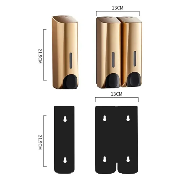 Single Double 380ml Soap Dispenser Wall-mount Shower Bath Shampoo Dispenser Liquid Soap Container Bathroom Accessories NEW 5