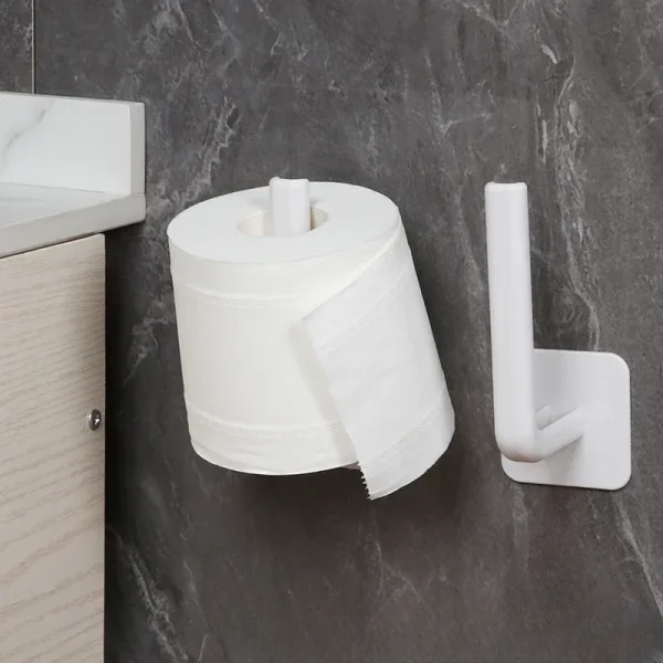 1/2pcs Adhesive Toilet Roll Paper Holder Organizer Wall Mount Storage Stand Kitchen Bathroom No Drill Tissue Towel Dispenser 1