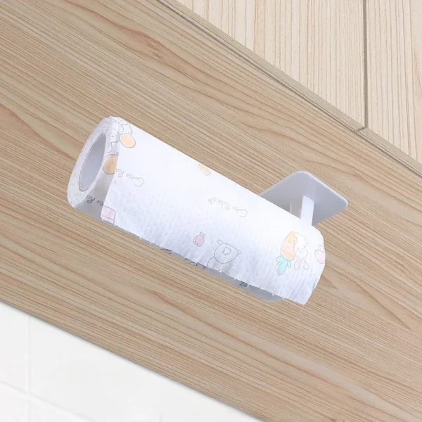 1/2pcs Adhesive Toilet Roll Paper Holder Organizer Wall Mount Storage Stand Kitchen Bathroom No Drill Tissue Towel Dispenser 2