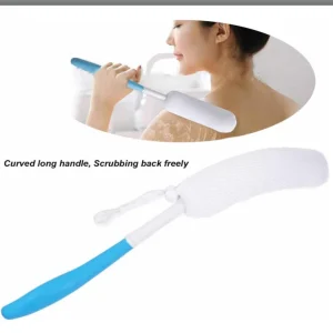 Non-Slip Bath Brush Bathroom Accessories For Seniors Anti-Slip Shower Brush Long Handle Body Brush Curved Handle Bath Brush 1