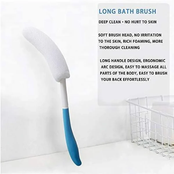 Non-Slip Bath Brush Bathroom Accessories For Seniors Anti-Slip Shower Brush Long Handle Body Brush Curved Handle Bath Brush 6