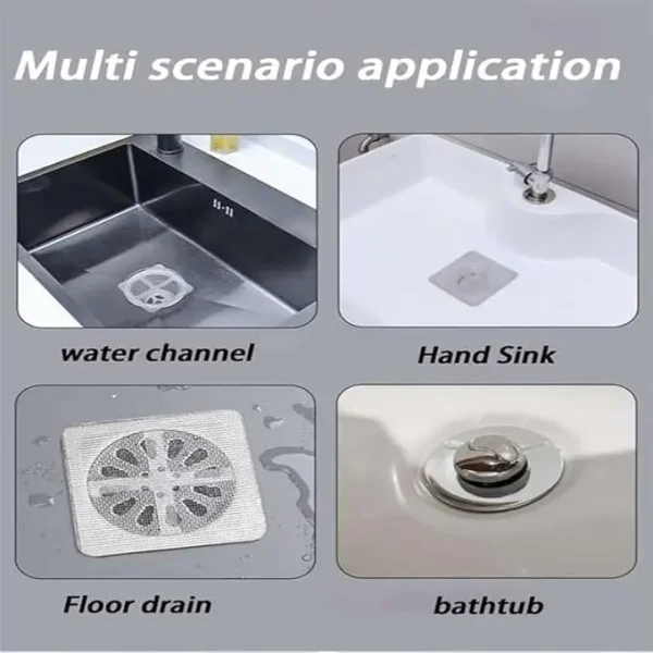 Disposable Hair Catchers for Shower Mesh Shower Drain Covers - Floor Sink Strainer Filter Mesh Stickers Bathroom Accessories 3