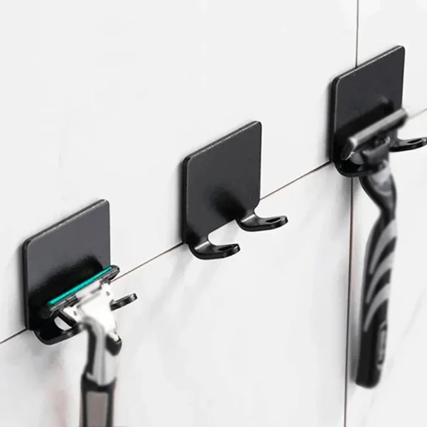 Hot! 2PCS Shaving Razor Holder Alumium Men Shaving Shaver Storage Hook Wall Shelf Razor Rack Bathroom Kitchen Accessories 1