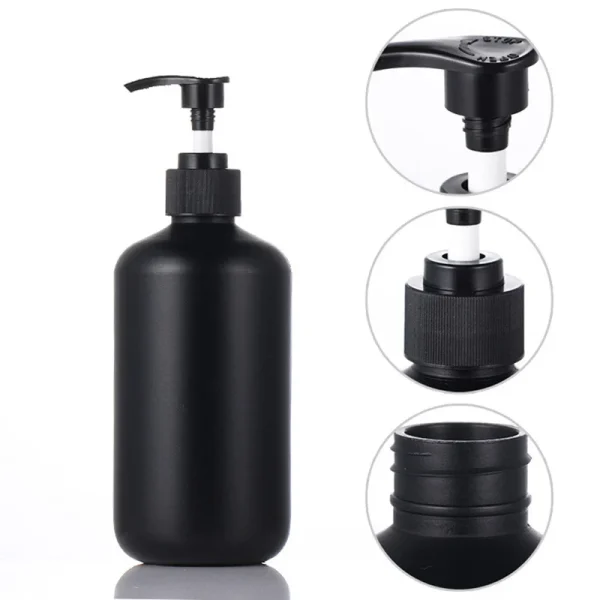300/500ML Matte Black Liquid Soap Dispenser Refillable Shampoo Conditioner Body Lotion Container for Bathroom Supplies Hotel 3