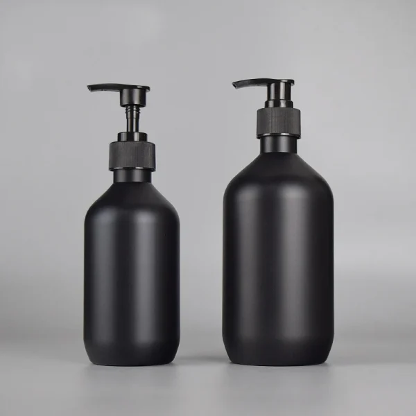 300/500ML Matte Black Liquid Soap Dispenser Refillable Shampoo Conditioner Body Lotion Container for Bathroom Supplies Hotel 4