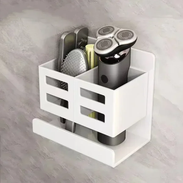 Hole-free Multifunctional Toothbrush Holder Bathroom Razor Hair Comb Toothbrush Storage Rack Wall-Mounted Bathroom Supplies 3