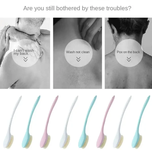 Creative Long Handle Bath Brush Soft Body Exfoliating Brush Bath Brush Back Rub Scrub Bathroom Wash Brush Tool 4