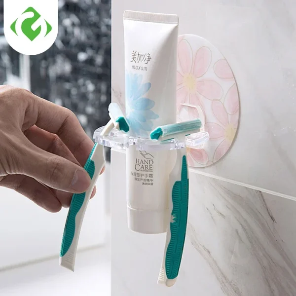 1PC Plastic Toothbrush Holder Toothpaste Storage Rack Shaver Tooth Brush Dispenser Bathroom Organizer Accessories Tools GUANYAO 2