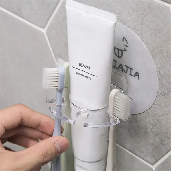 1PC Plastic Toothbrush Holder Toothpaste Storage Rack Shaver Tooth Brush Dispenser Bathroom Organizer Accessories Tools GUANYAO 4
