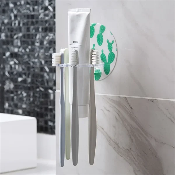 1PC Plastic Toothbrush Holder Toothpaste Storage Rack Shaver Tooth Brush Dispenser Bathroom Organizer Accessories Tools GUANYAO 5