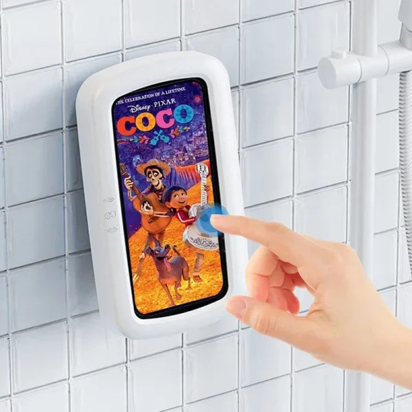 Waterproof Anti-Fog Bathroom Phone Stand Mobile Wall Hanging Rotatable Storage Organizer for Wet Rooms 3