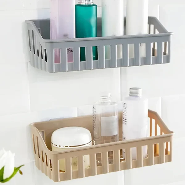 Bathroom Shelf Organizer No Drill Organizer Shower Storage Rack Wall Mount Plastics Toilet Shampoo Holder Bathroom Accessories 3