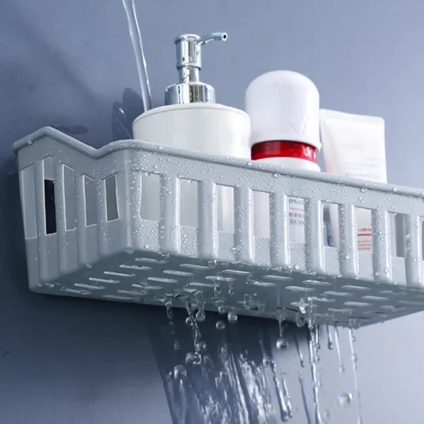 Bathroom Shelf Organizer No Drill Organizer Shower Storage Rack Wall Mount Plastics Toilet Shampoo Holder Bathroom Accessories 5