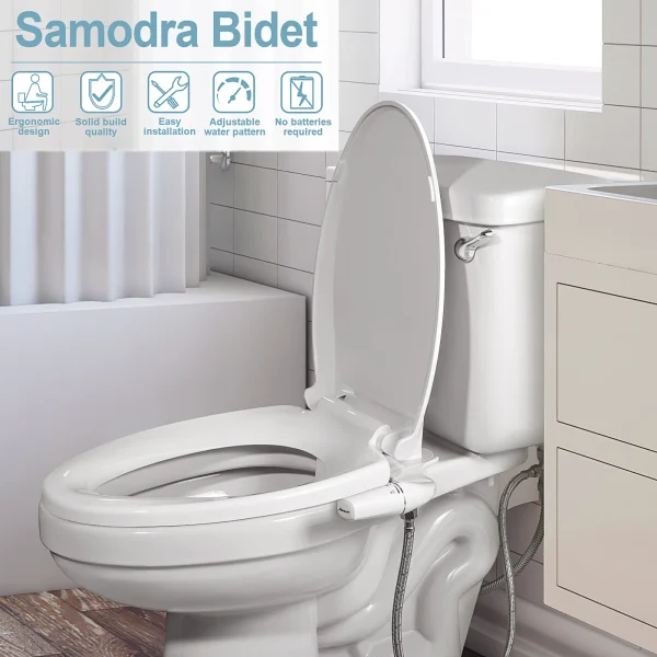 Samodra Right/Left Hand Toitet Bidet Sprayer Non-Electric Dual Nozzle Bidet Toilet Seat Hygienic Shower For Bathroom Accessories 6