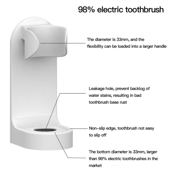 Electric Toothbrush Holder Traceless Toothbrush Stand Rack Wall-Mounted Bathroom Adapt 90% Electric Toothbrush Holder 6