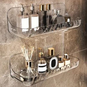 Acryli Bathroom Shelf No Drill Organizer Shower Storage Rack Washstand Cosmetics Storage Rack Wall Mounted Toilet Shampoo Holder 1