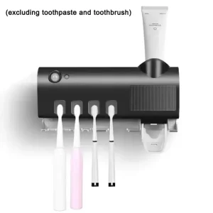 A wall mounted solar ultraviolet toothbrush sterilizer with automatic toothbrush holder and bathroom accessories 1
