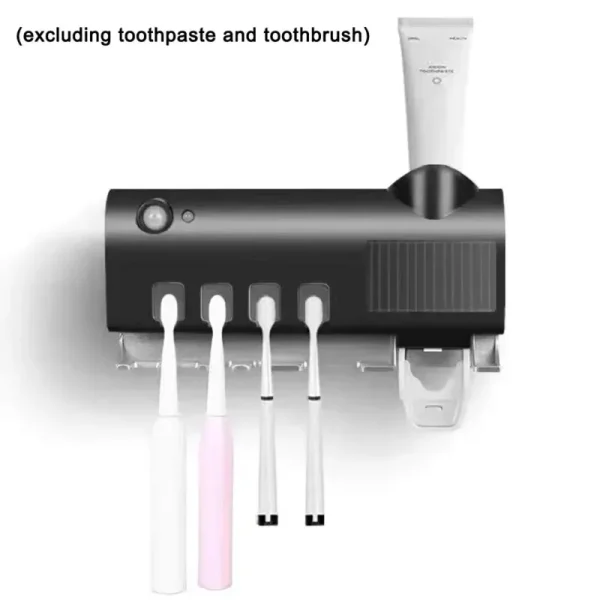 A wall mounted solar ultraviolet toothbrush sterilizer with automatic toothbrush holder and bathroom accessories 1