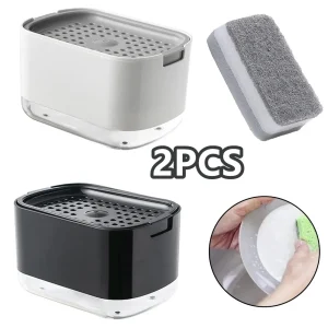 2In1 Dish Soap Dispenser Liquid Soap Pump Dispenser Soap Container With Sponge Holder For Kitchen Bathroom Washing Accessories 1