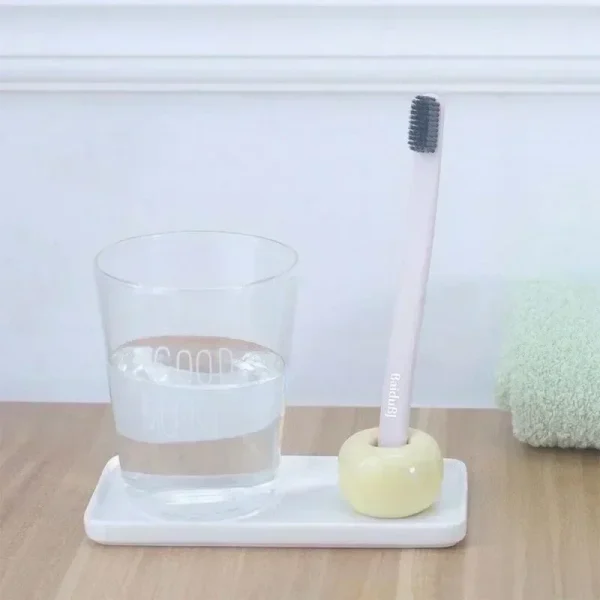 Mini Donut Ceramic Toothbrush Holder Bathroom Storage Accessories Toothbrush Base Frame Storage Rack Tooth Brush Stand Shelf 3