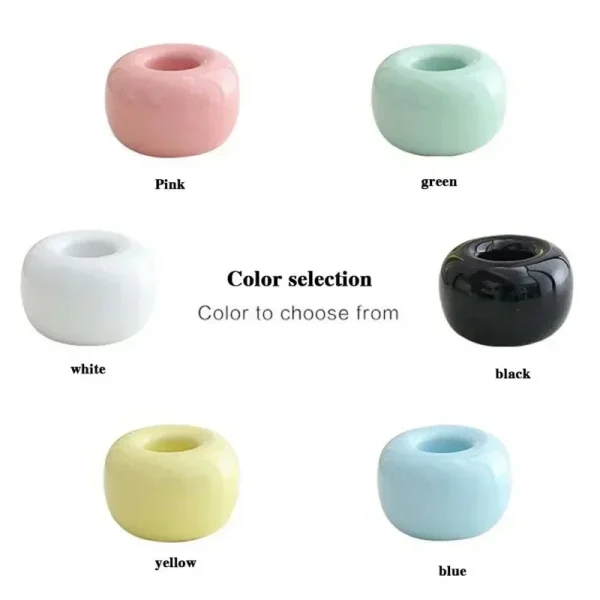 Mini Donut Ceramic Toothbrush Holder Bathroom Storage Accessories Toothbrush Base Frame Storage Rack Tooth Brush Stand Shelf 4