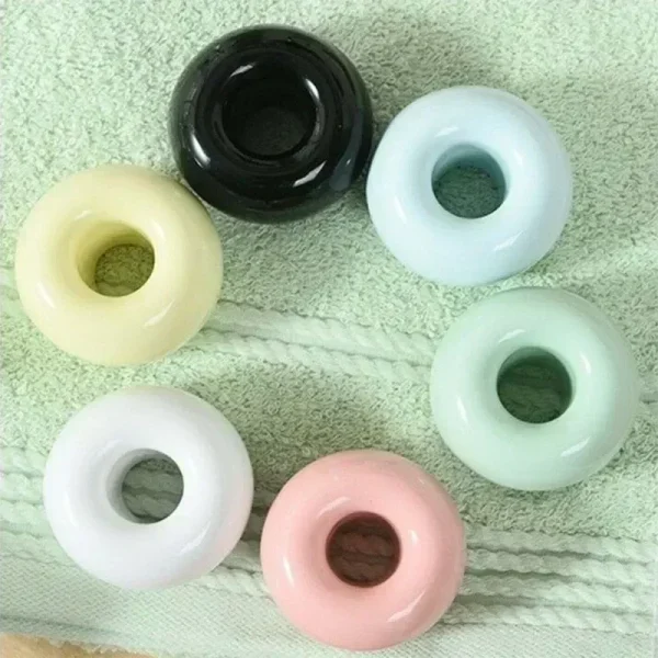 Mini Donut Ceramic Toothbrush Holder Bathroom Storage Accessories Toothbrush Base Frame Storage Rack Tooth Brush Stand Shelf 6