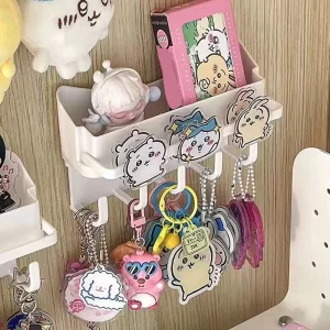 Creative Storage Rack Simple Wall Mounted Hair Accessories Keychain Hook Storage Multifunctional Bathroom Wall Storage Rack 1