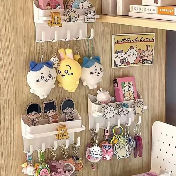 Creative Storage Rack Simple Wall Mounted Hair Accessories Keychain Hook Storage Multifunctional Bathroom Wall Storage Rack 2