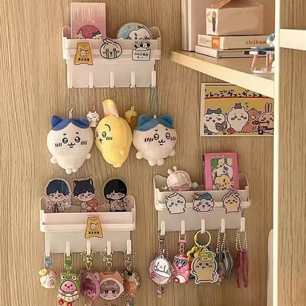 Creative Storage Rack Simple Wall Mounted Hair Accessories Keychain Hook Storage Multifunctional Bathroom Wall Storage Rack 4