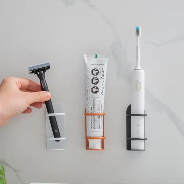 Wall-Mounted Electric Toothbrush Holder Holder Punch-Free Razor Holder Storage Shelf Toothbrush Organizer Bathroom Accessories 2