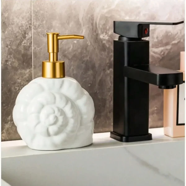 Ceramic soap dispenser Starfish & Shell Elegant Coastal-Chic Ceramic Lotion soap dispenser set Bathroom Accessory 4