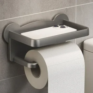 Toilet Paper Holder Stand Wall-Mounted Toilet Paper Dispenser Kitchen Bathroom Storage Rack For Tissue Box Shelf Phone Holde lij 1