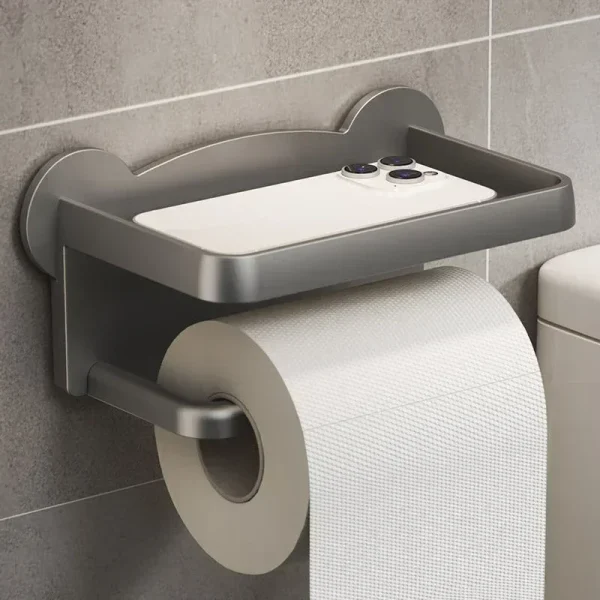 Toilet Paper Holder Stand Wall-Mounted Toilet Paper Dispenser Kitchen Bathroom Storage Rack For Tissue Box Shelf Phone Holde lij 1