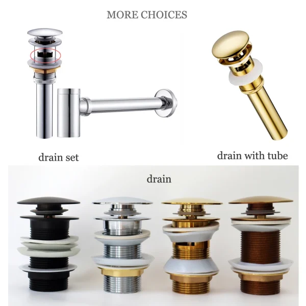 Bathroom Accessories Brass Top of Bathroom Sink Drain Antique Pop Up Drain Parts 6