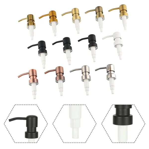 Soap Dispenser Liquid Soap Dispenser Pump Lotion Pump Head Stainless-Steel Soap Pump Soap Dispenser Bathrooms Accessory 2