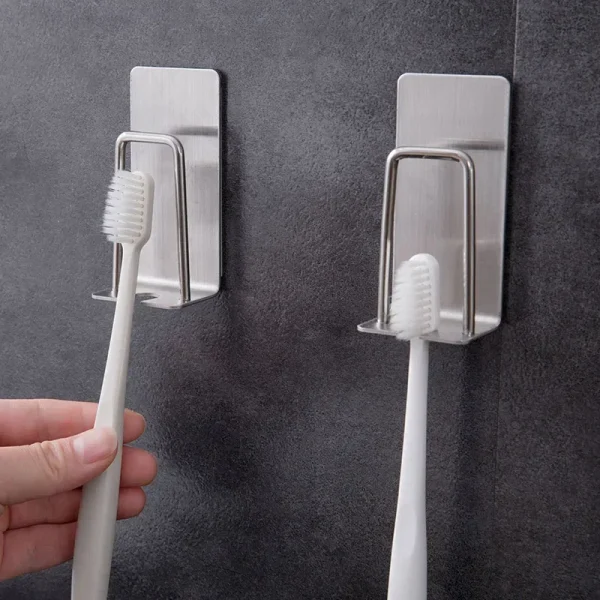 1/2 pcs Stainless Steel Toothbrush Holder Shaver Cup Wall Mount Toothbrush Storage Rack Bathroom Accessories Set 2