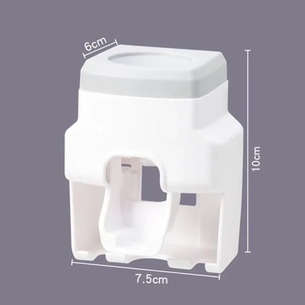 Automatic Toothpaste Dispenser Set Wall-Mounted Extruder Plastic No-Punch Lazy Man Toothbrush Holder Bathroom Accessories Gadget 5