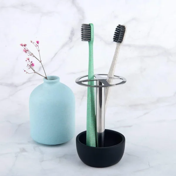 Bathroom Accessories Sets Multi-Function Toothbrush Holder Base Stainless Steel Tooth Brush Storage Rack Makeup Brush Organizer 3