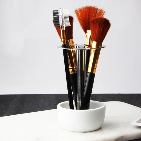 Bathroom Accessories Sets Multi-Function Toothbrush Holder Base Stainless Steel Tooth Brush Storage Rack Makeup Brush Organizer 5