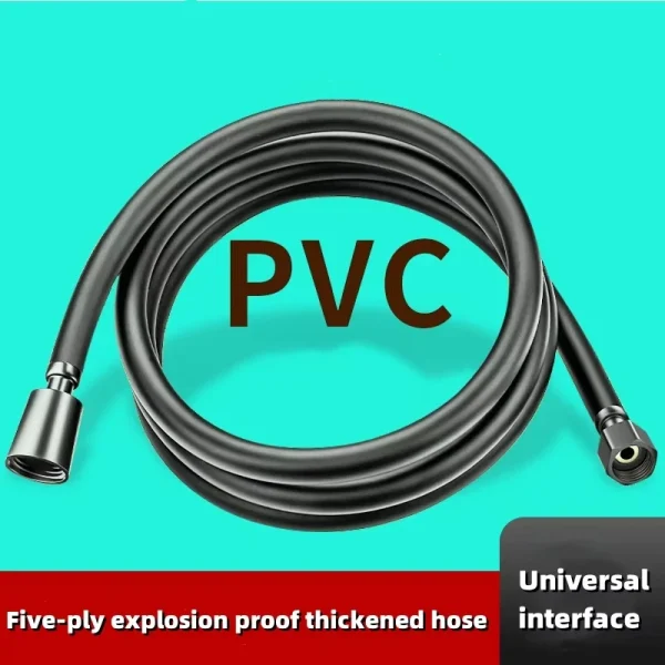New 1.5m grey PVC flexible long shower hose extension pipe water pipe pull pipe bathroom accessories 3