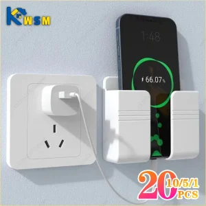1-3PCS Phone Shelf Self-Adhesive Cell Phone Remote Control Storage Shelf Wall Bedside Adhesive Shelf Bathroom Accessories 1