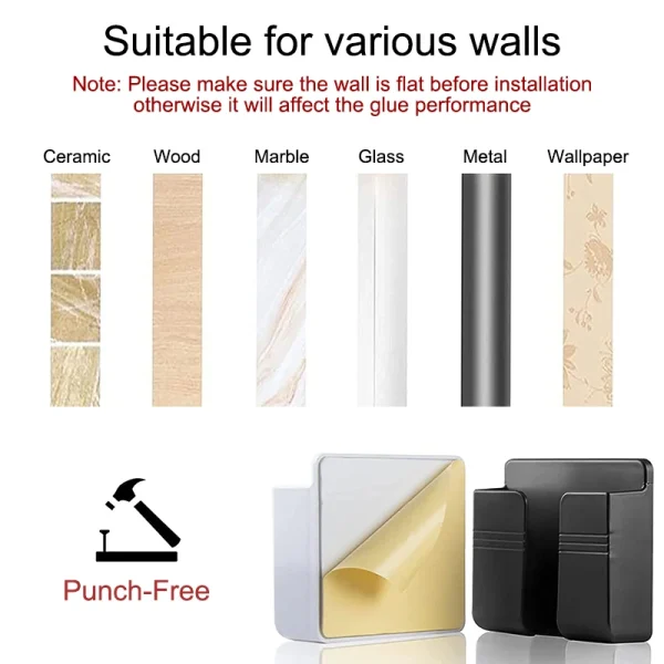 1-3PCS Phone Shelf Self-Adhesive Cell Phone Remote Control Storage Shelf Wall Bedside Adhesive Shelf Bathroom Accessories 5