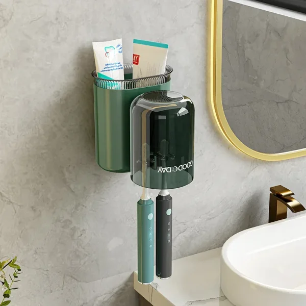 Washing Cup Toothbrush Holder Wall Mounted Toothpaste Shaver Storage Multifunctional Household Bathroom Accessories Storage Rack 5
