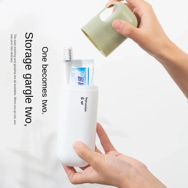 Outdoor Travel Toothbrush Cup Toothpaste Storage Box, Portable Washbasin Toothbrush Set, Minimalist Bathroom Accessories 3