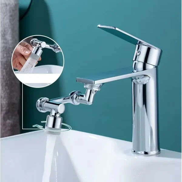 1080° Universal Rotation Extender Faucet Aerator Bathroom 2 Spray Modes Tap Splash Filter Robotic Arm Bubbler Kitchen Accessorie 1