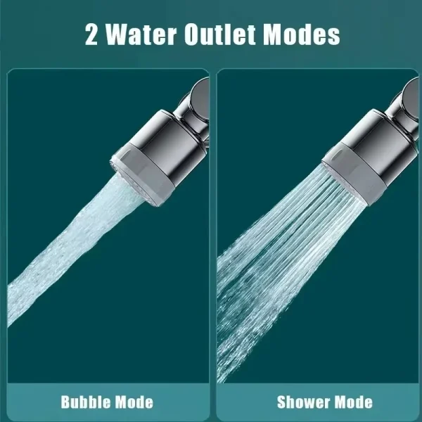 1080° Universal Rotation Extender Faucet Aerator Bathroom 2 Spray Modes Tap Splash Filter Robotic Arm Bubbler Kitchen Accessorie 4