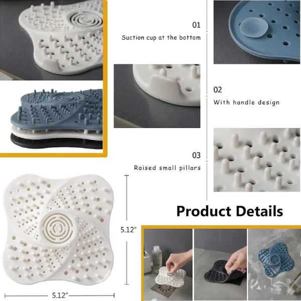 Anti-blocking Hair Catcher and Stopper Plug Trap Shower Floor Drain Covers Sink Strainer Filter Bathroom Kitchen Accessories 1Pc 3