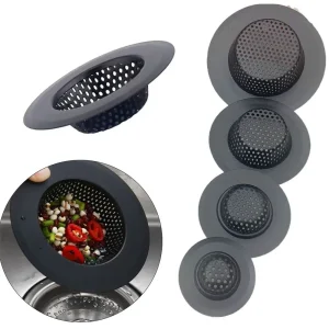 Stainless Steel Sink Strainer Black Anti Clog Mesh Trap Hair Clean Up With Handle Drain Filter Kitchen Bathroom Accessories 1