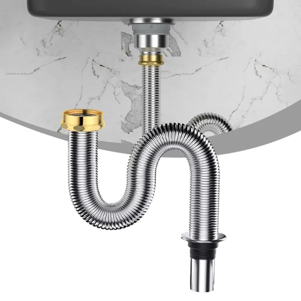 40/60cm Kitchen Sink Drain Hose Retractable Deodorizing Filter Flexible Pipe Hose Bathroom Sink Anti Clogging Accessories 1